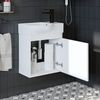 Roomart Badmöbel-Set PUNTO SET, 3-teilig – Soft-Close, Waschbecken & Seitenschrank, (Komplett-Set, Badmöbelset Unterschrank mit Waschbecken Badezimmer Möbel Gäste WC), Soft-Close, Seitenschrank, Spiegelschrank, Waschbecken Bild 3