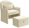 Yaheetech Loungesessel mit Fußhocker & Rückenkissen, Relaxsessel Ohrensessel Fußstütze mit Stauraum Bild 4