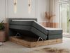 Boxspringbett VENETO KING, Doppelbett mit Multipocket-Matratze, Polsterbett mit Kopfstütze - 160 x 200 cm - Dunkelgrau Stoff - H3 Bild 2