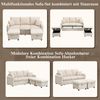 Sofa-Set aus Cord mit Schlaffunktion & Stauraum, 2 Hocker 52x52 cm, Beige Bild 4