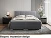 MEBLINI Boxspringbett ELIZABETH 140x200 cm mit Bettkasten - H3P/Grau Samt Polsterbett - Doppelbett mit Topper & Taschenfederkern-Matratze Bild 3