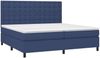 Boxspringbett mit Matratze & LED Stoff Blau 200x200 cm, Härtegrad: H2 [3135227] Bild 3
