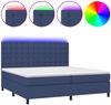 Boxspringbett mit Matratze & LED Stoff Blau 200x200 cm, Härtegrad: H2 [3135227] Bild 2