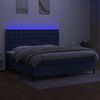 Boxspringbett mit Matratze & LED Stoff Blau 200x200 cm, Härtegrad: H2 [3135227] Bild 4