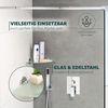 bremermann Bad-Serie LUCENTE - Glaseckablage inkl. Klebeset, Glasregal, Badregal aus Glas und Edelstahl, verchromt Bild 3