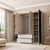 Lookway Kleiderschrank NELA 4D 206 cm Vier­türiger Schrank mit Lamellen Breite: 206 cm Bild 3
