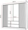Lookway Kleiderschrank NELA 4D 206 cm Vier­türiger Schrank mit Lamellen Breite: 206 cm Bild 4