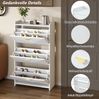 Schuhschrank 70 x 30 x 120 cm aus MDF, weiß, mit 3 Klapptüren und verstellbaren Trennwänden Bild 2