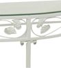 Konsolentisch Metall Weiß mit Glasplatte & Blätterdekor 85 cm Flurkonsole Bild 3