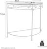 Konsolentisch Metall Weiß mit Glasplatte & Blätterdekor 85 cm Flurkonsole Bild 4
