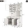Merax 191cm Buffetschränke, Esszimmer-Hochschrank, mit Glastüren, Gläserhalter, mehrstufigem Stauraum, integrierter Steckdose sowie USB-C- und USB-A-Anschlüssen, Weiß Bild 4