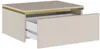 Vente-unique 'VUKIA von Pascal Morabito' Nachttisch mit 1 Schublade, hängend, 1 Stück, Holzspanplatte beige / goldfarben, 48,5 x 38,2 x 19,8 cm Bild 4