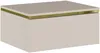 Vente-unique 'VUKIA von Pascal Morabito' Nachttisch mit 1 Schublade, hängend, 1 Stück, Holzspanplatte beige / goldfarben, 48,5 x 38,2 x 19,8 cm Bild 2