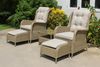 Gartenstuhl NARA mit Beistelltisch - Kunststoff, Beige, 90x68x98cm | Gartenstuhl-Set Relaxsessel Wetterfest Gartenstühle Outdoor Bild 2