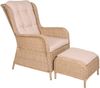 Gartenstuhl NARA mit Beistelltisch - Kunststoff, Beige, 90x68x98cm | Gartenstuhl-Set Relaxsessel Wetterfest Gartenstühle Outdoor Bild 3
