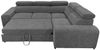 Wohnero24 - Höchste Qualität - Modernes Ecksofa PAVONE 2 - 260 x 193 cm – Chenille Stoff – Schlaffunktion 190 x 125 cm & Bettkasten - Grau Bild 4