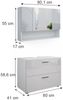 Badmöbel-Set Irma Weiß Hochglanz 2 Teile, Unterschrank 80 cm Vicco Bild 3