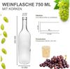mikken Trinkflasche 6x Glasflasche 0,75 Liter mit Korken Weinflaschen inkl. Etiketten, 6er Set, luftdicht Bild 3