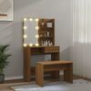 vidaXL Schminktisch-Set mit LED Braun Eichen-Optik Holzwerkstoff 3114114 Bild 3