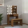 vidaXL Schminktisch-Set mit LED Braun Eichen-Optik Holzwerkstoff 3114114 Bild 4