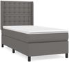 vidaXL Boxspringbett mit Matratze Grau 100x200 cm Kunstleder 3132487 Bild 2