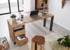 Schreibtisch Wildeiche 220x55x76 natur geölt VILLANDERS #142 Bild 5