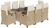 vidaXL 9-tlg. Garten-Essgruppe mit Kissen Beige Poly Rattan 3212693 Bild 2