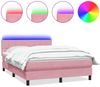 vidaXL Boxspringbett mit Matratze & LED Rosa 160x220 cm Samt 3316940 Bild 2