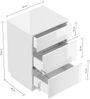 Design Nachttisch Lux L 60cm stehend, 3 Pushauszüge Grafit : Grafit Bild 5