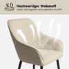 HOMAVO 2er Set 'YZ8' Esszimmerstühle mit Armlehne, 59 x 65 x 78 cm, Stoff, Weiß Bild 4