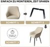 HOMAVO 2er Set 'YZ8' Esszimmerstühle mit Armlehne, 59 x 65 x 78 cm, Stoff, Weiß Bild 5