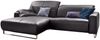 KAWOLA Sofa YORK Leder Life-line mocca Rec links Fuß Metall Chrom matt mit Sitztiefenverstellung 85 x 111 x 284 cm Bild 2