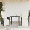 vidaXL Gartensessel mit Kissen 2 Stk. Verstellbar Schwarz Poly Rattan 365666 Bild 2