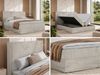 Boxspringbett NORDIC 200 x 200 cm, Doppelbett, Topper T25, Multipocket-Matratzen H3, holz Optik, Bettkasten, Polsterbett - Beige Cord Bild 2