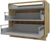 Schubladenunterschrank AVELLINO 80x50x82cm Teilauszug grifflos super matt Farbe: stone grey Acryl matt / Eiche Artisan (AV-D3M/80) Bild 2