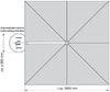 Sun Garden Easy Sun TM Ampelschirm 300 x 300 cm | quadratisch | Aluminium Anthrazit | 100% Olefin (ca. 190 g/m²) | 360° drehbar | Öffnung mit Kurbel | Bezug in Beige B054 Bild 4