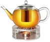 Creano Teekanne Creano Teekanne aus Glas 1,2l + ein Stövchen aus Edelstahl, 3-teilige, (Set, 4-St) Bild 2