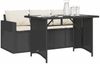 vidaXL 2-tlg. Garten-Essgruppe mit Kissen Schwarz Poly Rattan 366328 Bild 3