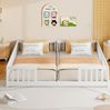 Bett 90x200 cm, 2er Kinderbett mit Sicherheitsgitter aus Kiefernholz – platzsparend und stabil Bild 1