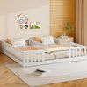 Bett 90x200 cm, 2er Kinderbett mit Sicherheitsgitter aus Kiefernholz – platzsparend und stabil Bild 3
