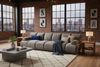 KAWOLA Modulsofa LAYLA 3-Sitzer 3 Module 2 Armlehnkissen Velvet taupe 74 x 99 x 274 cm Bild 2