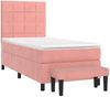 vidaXL Boxspringbett mit Matratze Rosa 80x200 cm Samt 3137814 Bild 3