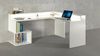 Dmora Schreibtisch Adelma, Eckschreibtisch mit Ablagefächern und LED-Leuchten, Mehrzweck-Büroschreibtisch mit Platte, 180x92,5x160 cm, Weiß Bild 4