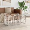 Couchtisch, Sofatisch 110x45x45 cm Edelstahl und Glas Bild 2