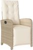 vidaXL Gartensessel mit Fußteil Verstellbar Beige Poly Rattan 365188 Bild 2