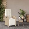 vidaXL Gartensessel mit Fußteil Verstellbar Beige Poly Rattan 365188 Bild 3