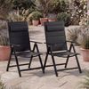 CASARIA® Gartenstühle 2er Set Klappbar Gepolstert Alu 8- Fach Verstellbar Bild 2