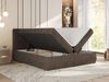 Boxspringbett AVERTA 140 x 200 cm mit Bettkasten und Topper, Doppelbett mit Bonnell-Federkernmatratze, gepolstertem Kopfteil, Stauraum, modernes Schlafzimmer Bett - Braun Velvet - H4 Bild 3