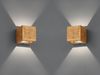 2er SET kleine Up and Down LED Innen Wandlampen aus Echtholz, Quadrat 11cm Bild 3