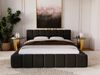 GRAINGOLD Alicante Doppelbett 160x200, Polsterbett mit Bettkasten und Kopfteil, Velour-Stoff, Schwarz Bild 3